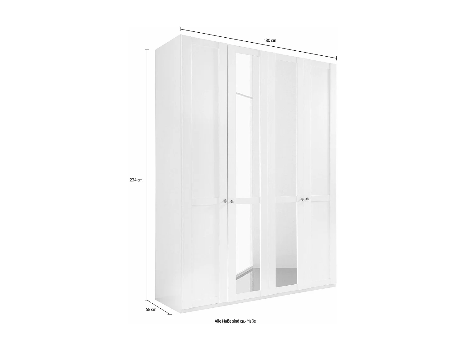 KLEIDERSCHRANK New York weiß 180 / 58 / 236cm