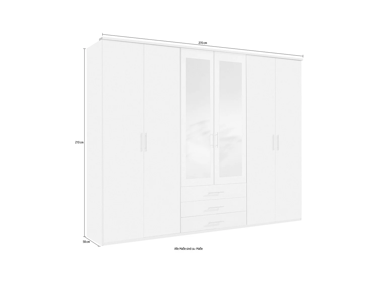 DREHTÜRENSCHRANK Ben weiß 270 / 58 / 210cm