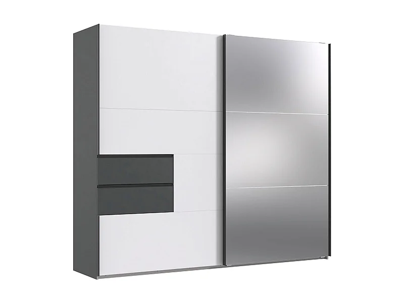 SCHWEBETÜRENSCHRANK Palermo graphit / weiß 250 / 65 / 216cm
