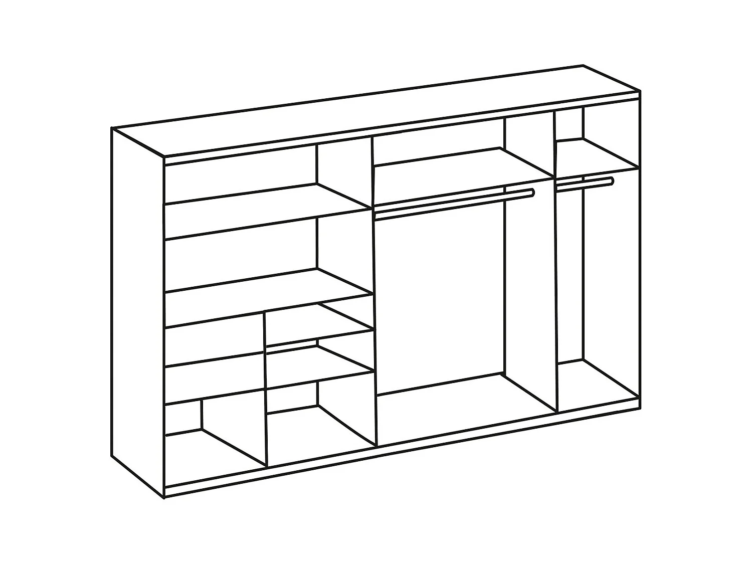 SCHWEBETÜRENSCHRANK Palermo graphit / weiß 250 / 65 / 216cm
