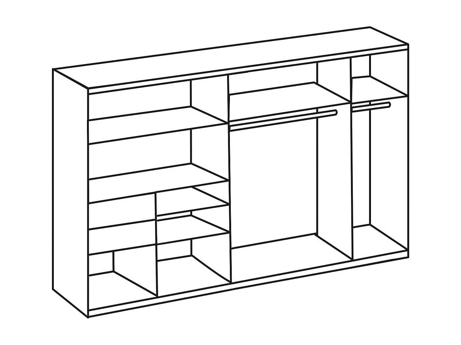 SCHWEBETÜRENSCHRANK Palermo graphit / weiß 250 / 65 / 216cm