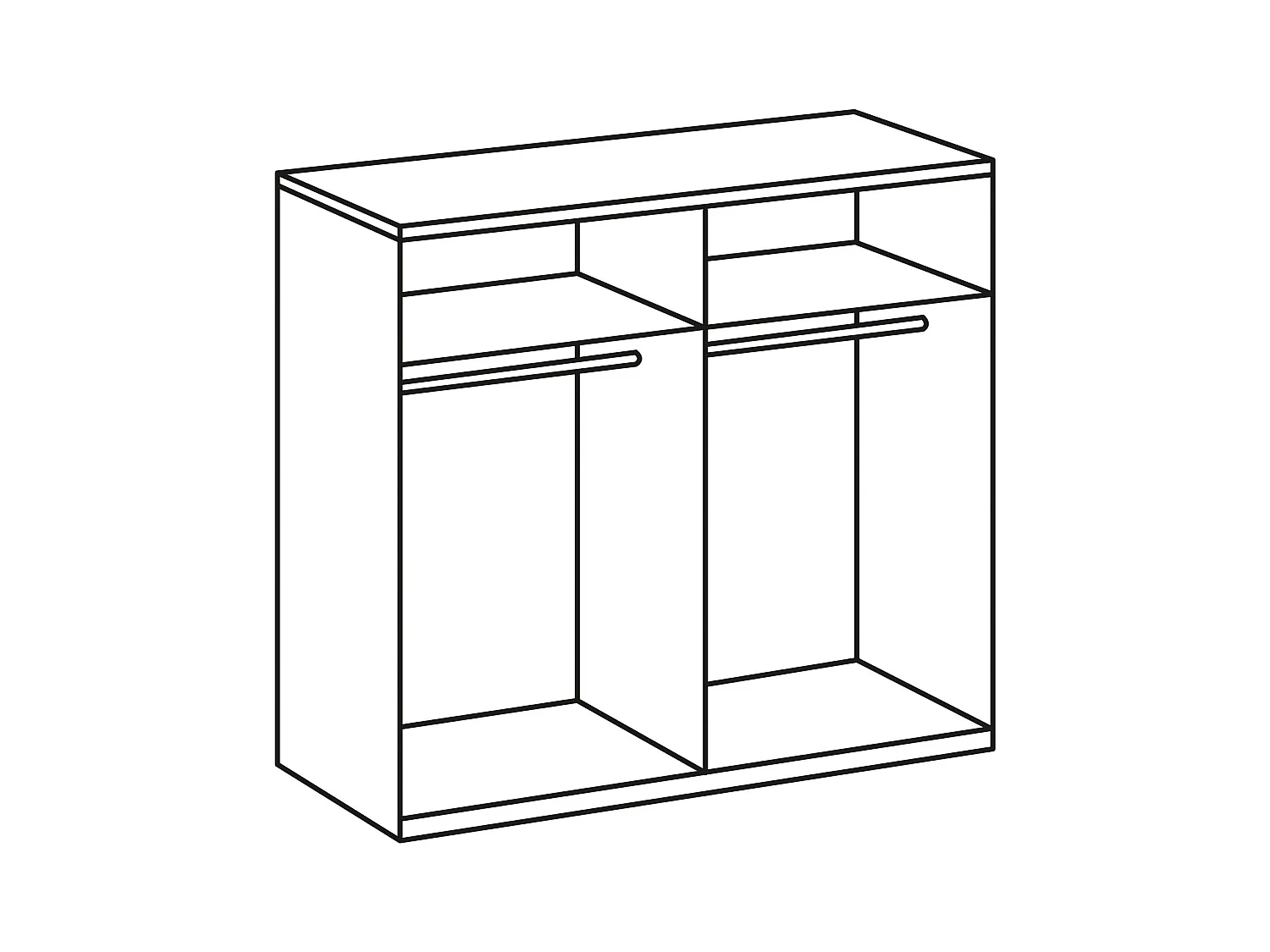 KLEIDERSCHRANK New York weiß 180 / 58 / 208cm