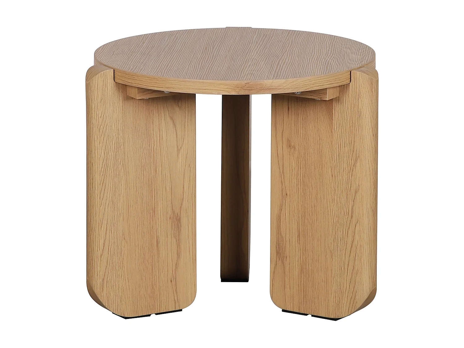 Table basse – Ø 50 cm – effet chêne – PREFFINES S