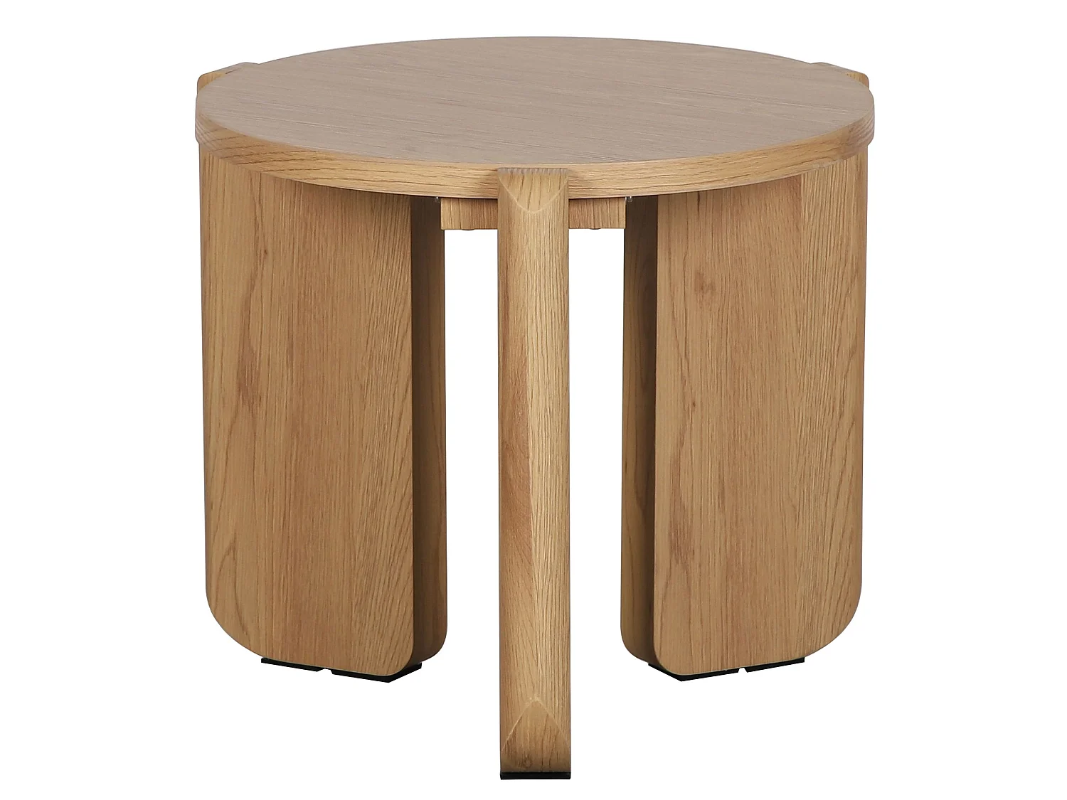 Table basse – Ø 50 cm – effet chêne – PREFFINES S
