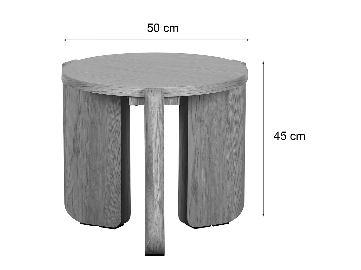 Table basse – Ø 50 cm – effet chêne – PREFFINES S