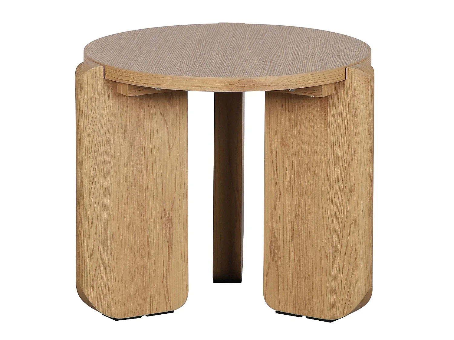Table basse – Ø 50 cm – effet chêne – PREFFINES S