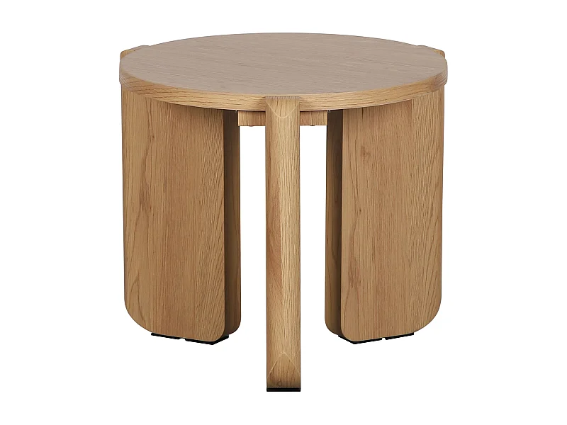Table basse – Ø 50 cm – effet chêne – PREFFINES S