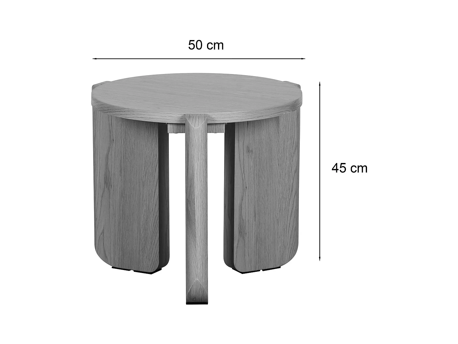 Couchtisch – Ø 50 cm – Nussbaumoptik – PREFFINES S