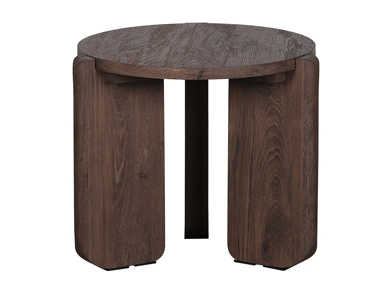 Couchtisch – Ø 50 cm – Nussbaumoptik – PREFFINES S