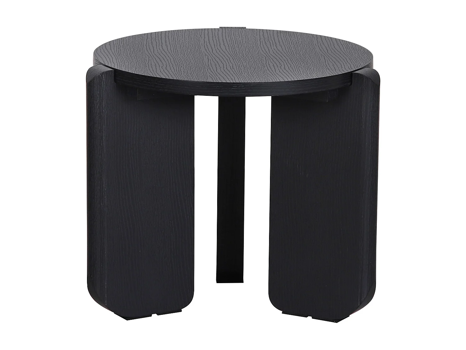 Couchtisch – Ø 50 cm – Eschenholzoptik schwarzgrau – PREFFINES S