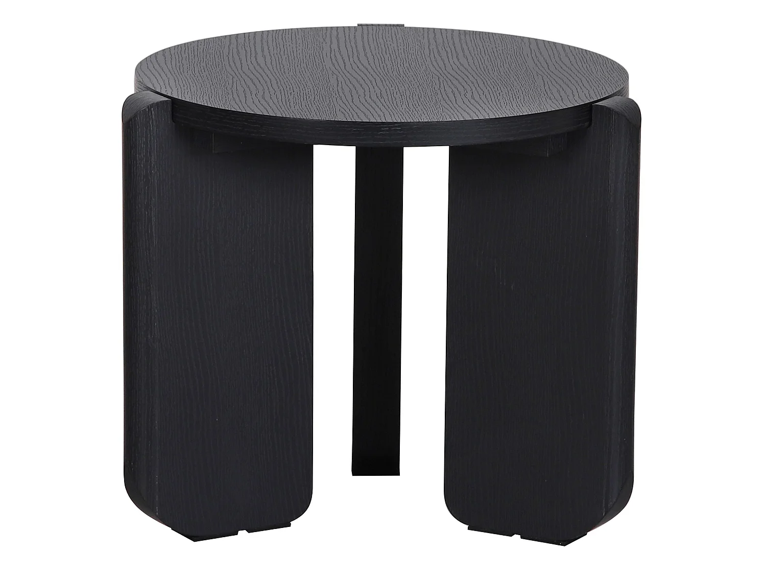 Table basse – Ø 50 cm – effet frêne gris noir – PREFFINES S