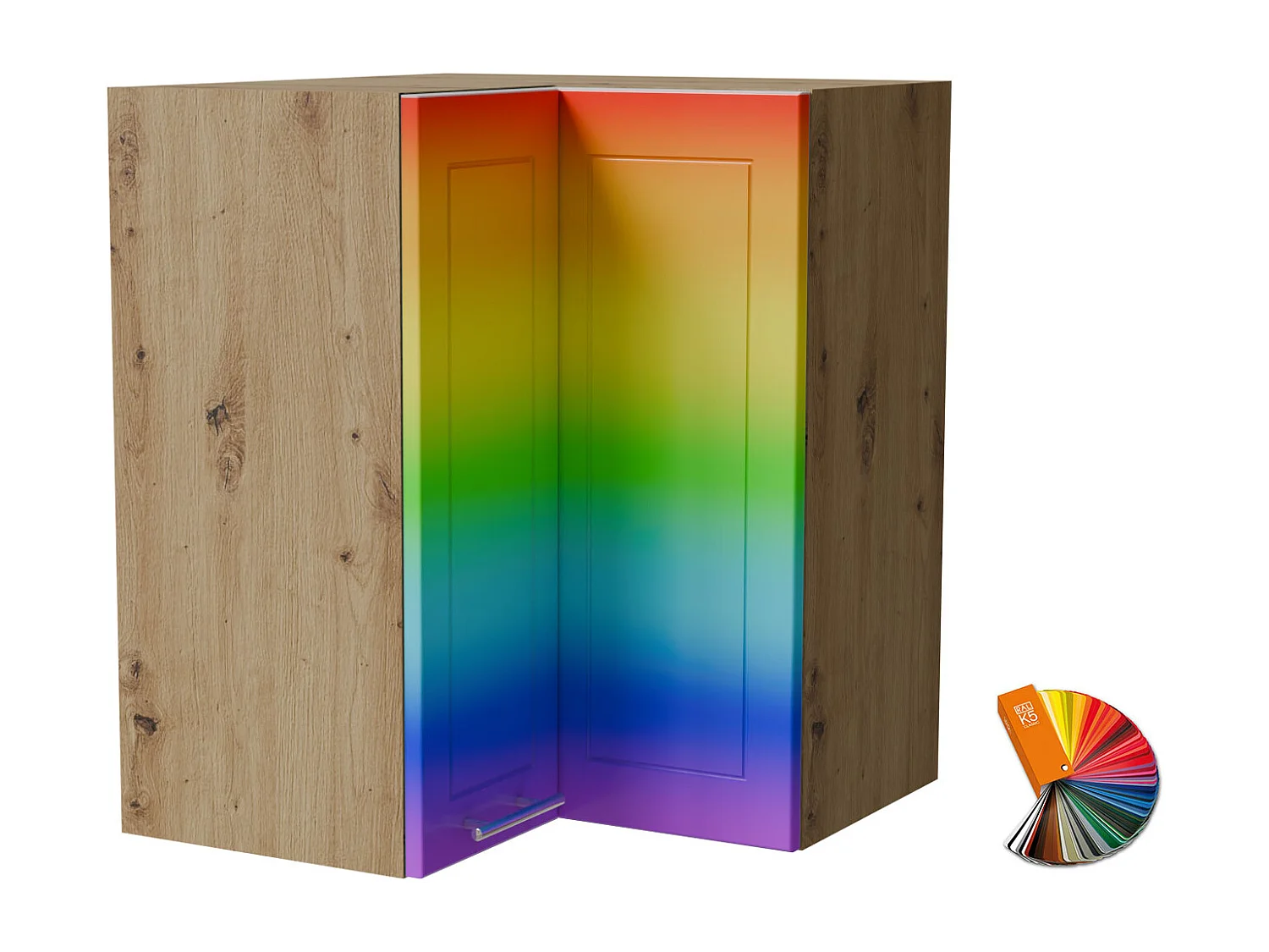 ECKHÄNGESCHRANK Bari W12/60 RAL Wunschfarbe (K5) / Eiche Artisan 60 / 60 / 72cm