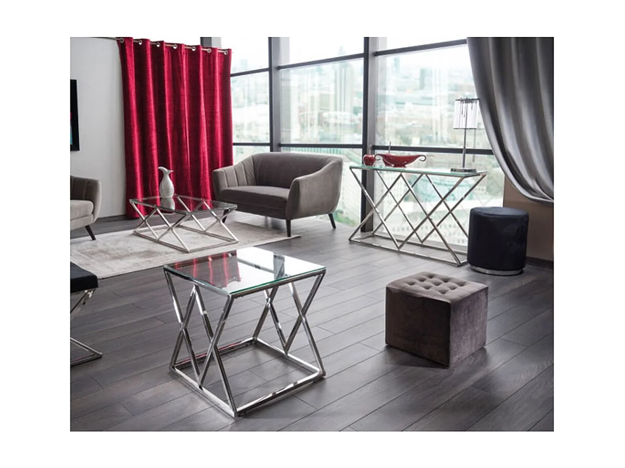 COUCHTISCH Zadar Chrom 120 / 60 /40cm