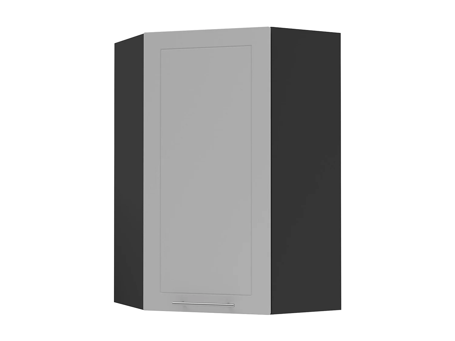 ECKHÄNGESCHRANK Bari W4/10/60 RAL 7040 fenstergrau (K5) / Schwarz 60 / 60 / 96cm