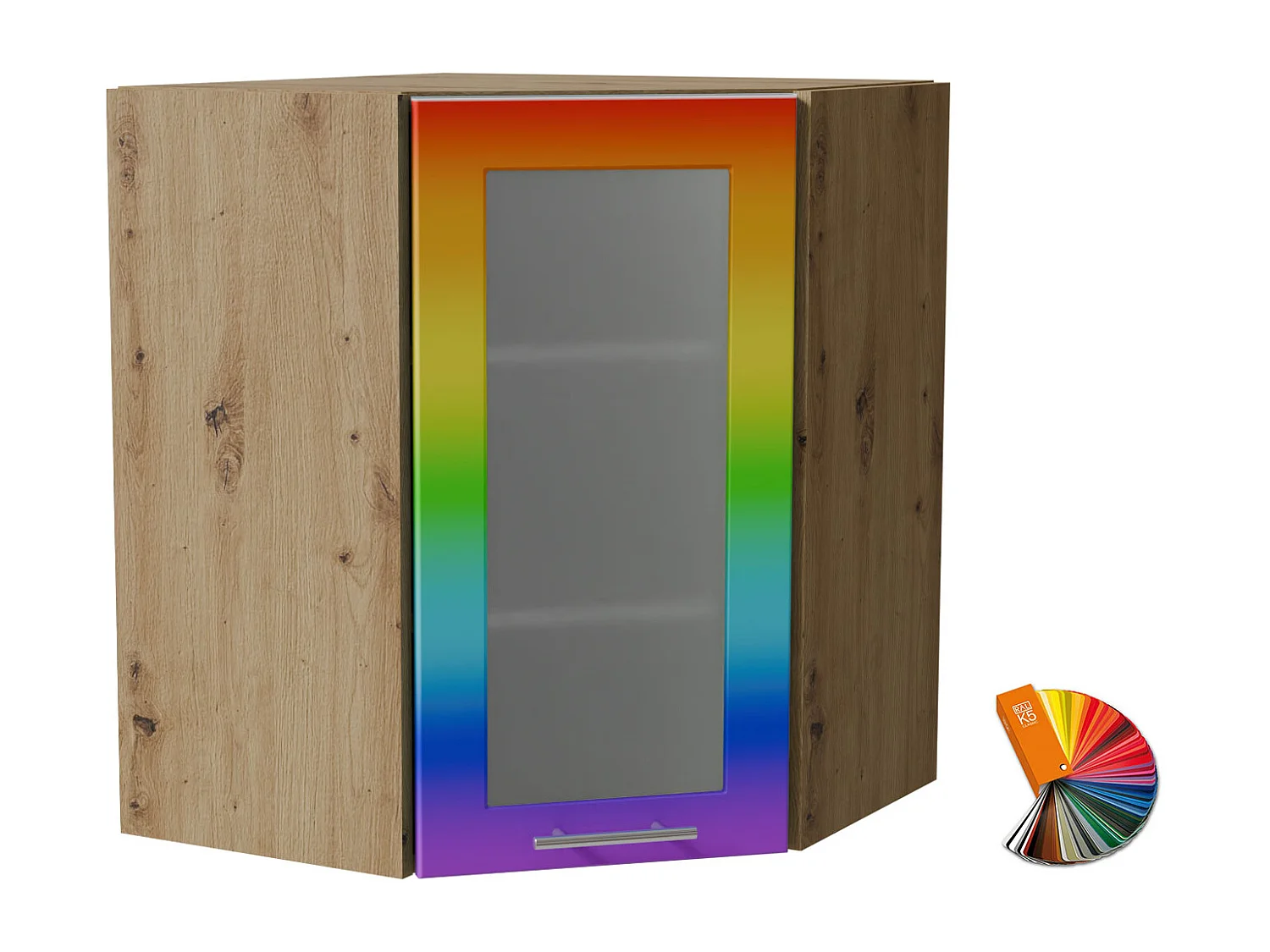 ECKHÄNGESCHRANK Bari W10S/60 RAL Wunschfarbe (K5) / Eiche Artisan 60 / 60 / 72cm