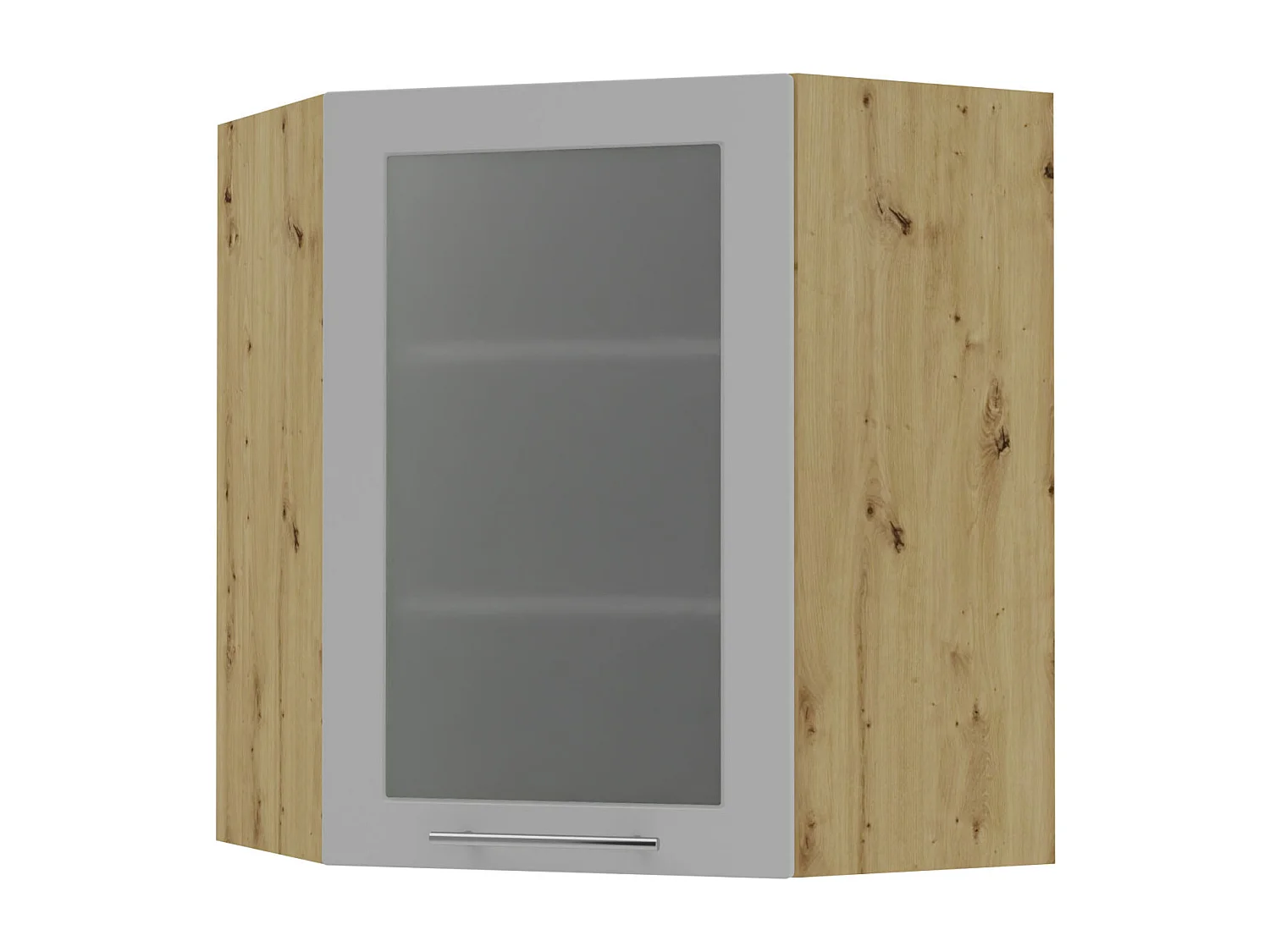 ECKHÄNGESCHRANK Bari W10S/60 RAL 7040 fenstergrau (K5) / Eiche Artisan 60 / 60 / 72cm