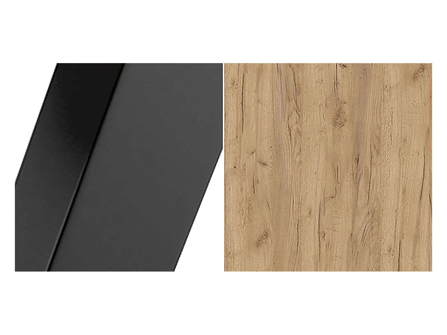 COUCHTISCH 2ER SET Gold Craft Eiche / schwarz 133 / 75 / 42cm