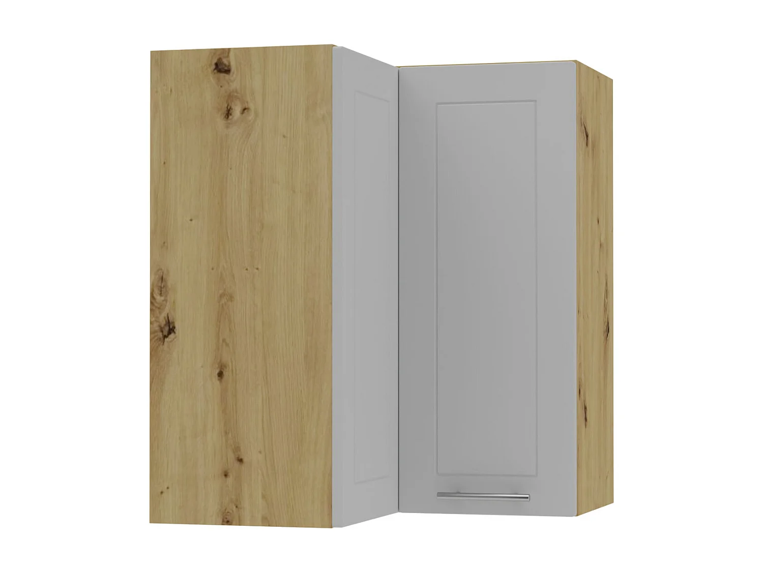 ECKHÄNGESCHRANK Bari W12/60 RAL 7040 fenstergrau (K5) / Eiche Artisan 60 / 60 / 72cm
