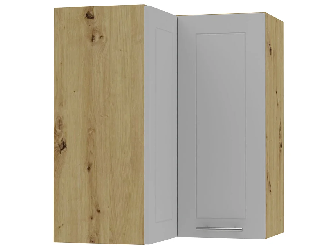ECKHÄNGESCHRANK Bari W12/60 RAL 7040 fenstergrau (K5) / Eiche Artisan 60 / 60 / 72cm