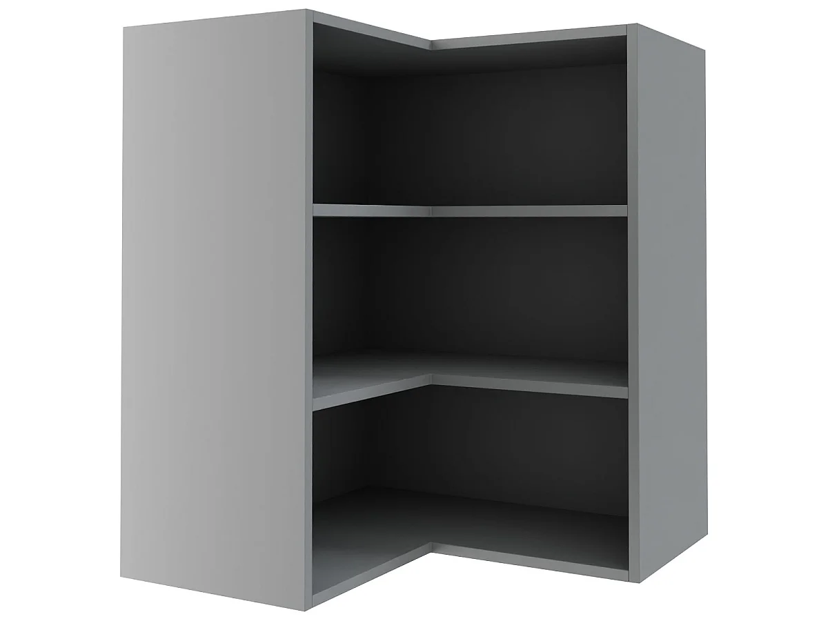 ECKHÄNGESCHRANK Bari W12/60 RAL 7040 fenstergrau (K5) / Eiche Artisan 60 / 60 / 72cm