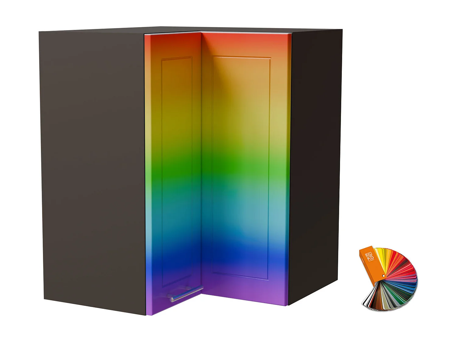 ECKHÄNGESCHRANK Bari W12/60 RAL Wunschfarbe (K5) / Lava 60 / 60 / 72cm