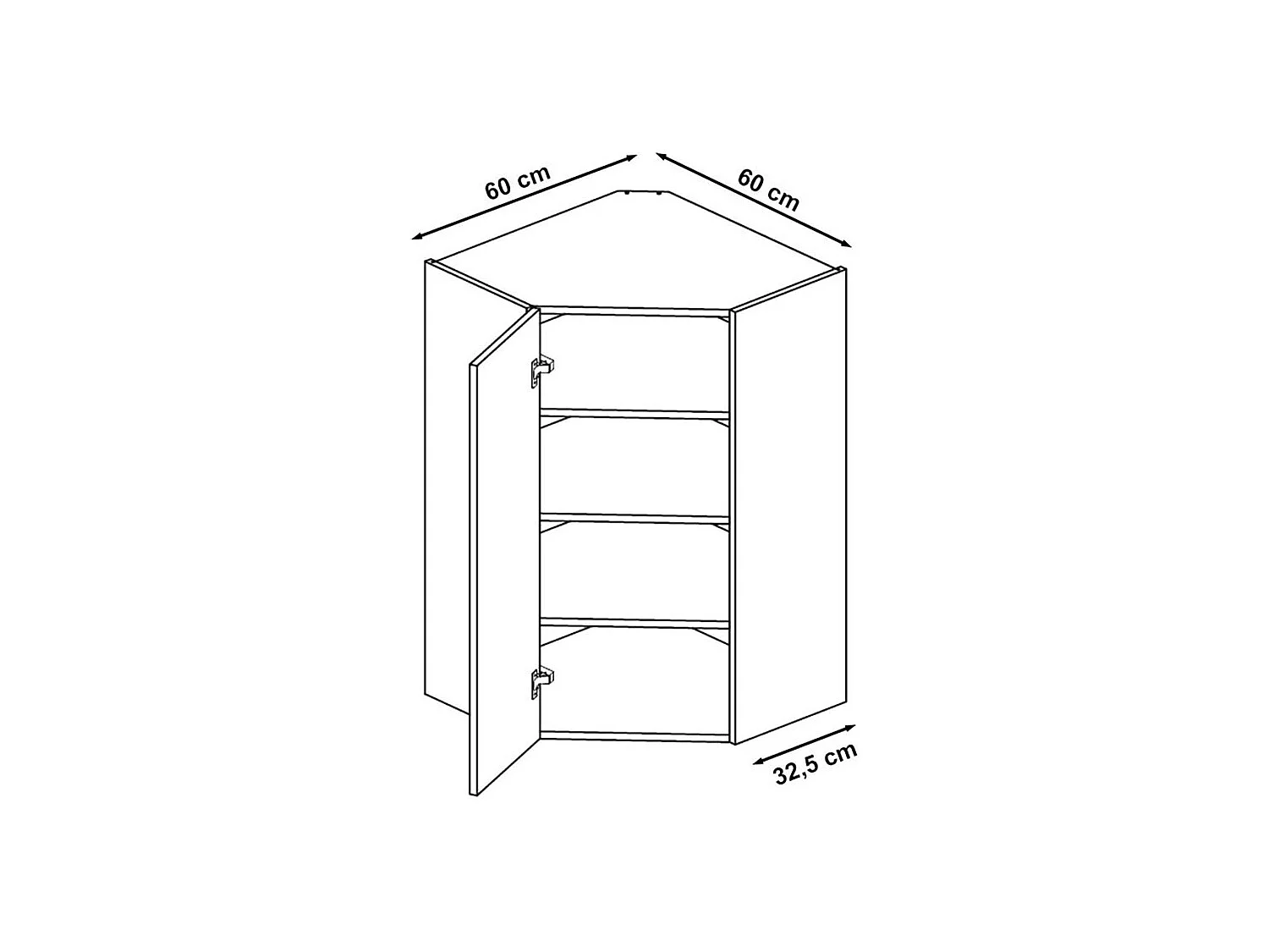 ECKHÄNGESCHRANK Bari W4/10/60 RAL 5024 pastellblau (K5) / Grau 60 / 60 / 96cm