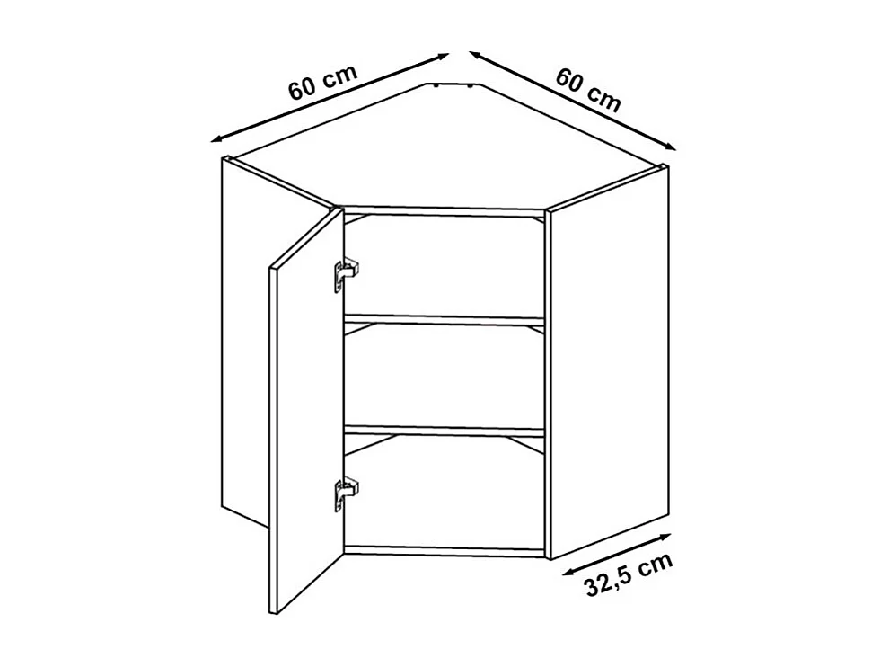 ECKHÄNGESCHRANK Bari W10/60 RAL 4009 pastellviolett (K5) / Eiche Artisan 60 / 60 / 72cm