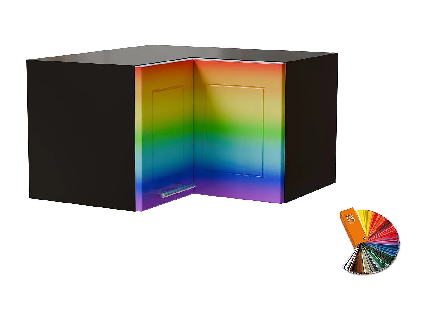 ECKHÄNGESCHRANK Bari W12/60/36 RAL Wunschfarbe (K5) / Schwarz 60 / 60 / 36cm