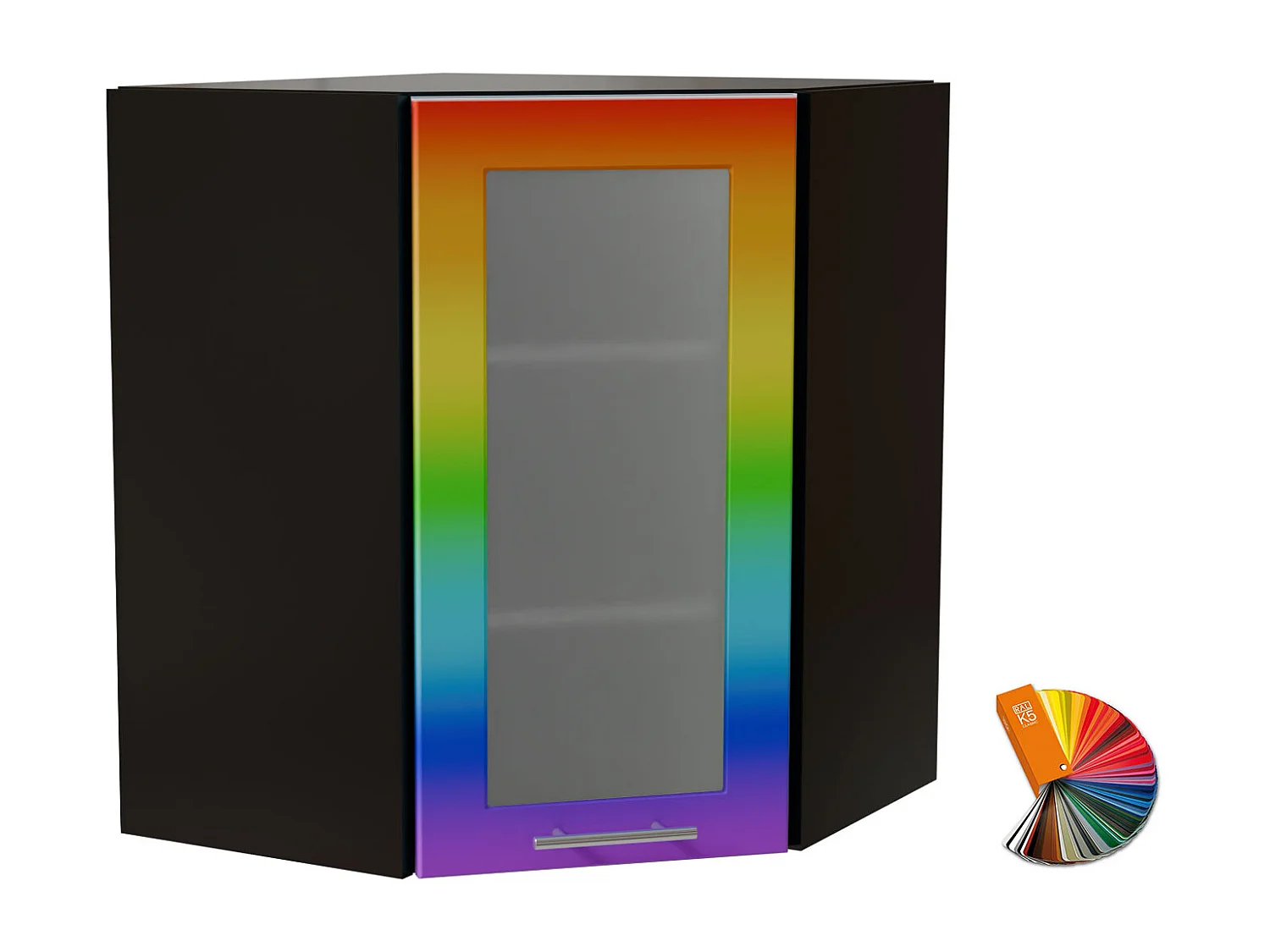 ECKHÄNGESCHRANK Bari W10S/60 RAL Wunschfarbe (K5) / Schwarz 60 / 60 / 72cm