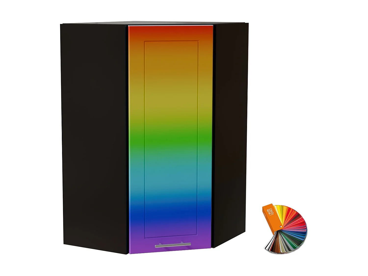 ECKHÄNGESCHRANK Bari W4/10/60 RAL Wunschfarbe (K5) / Schwarz 60 / 60 / 96cm