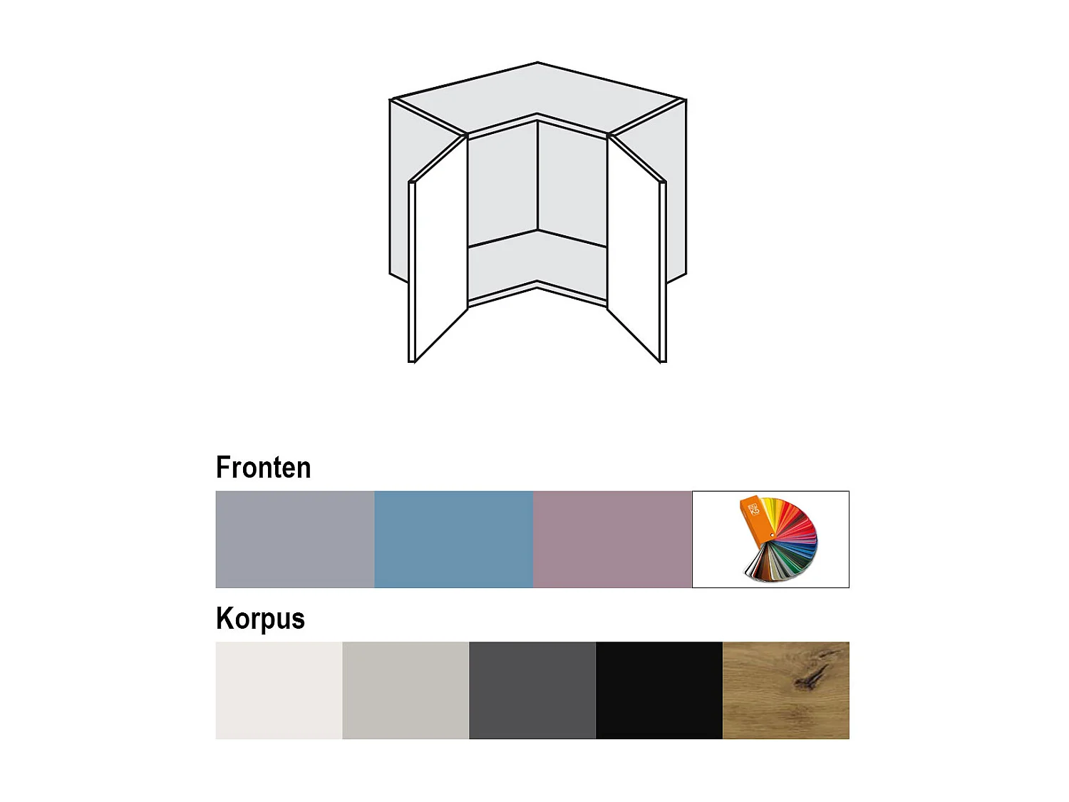 ECKHÄNGESCHRANK Bari W12/60/36 RAL 4009 pastellviolett (K5) / Eiche Artisan 60 / 60 / 36cm