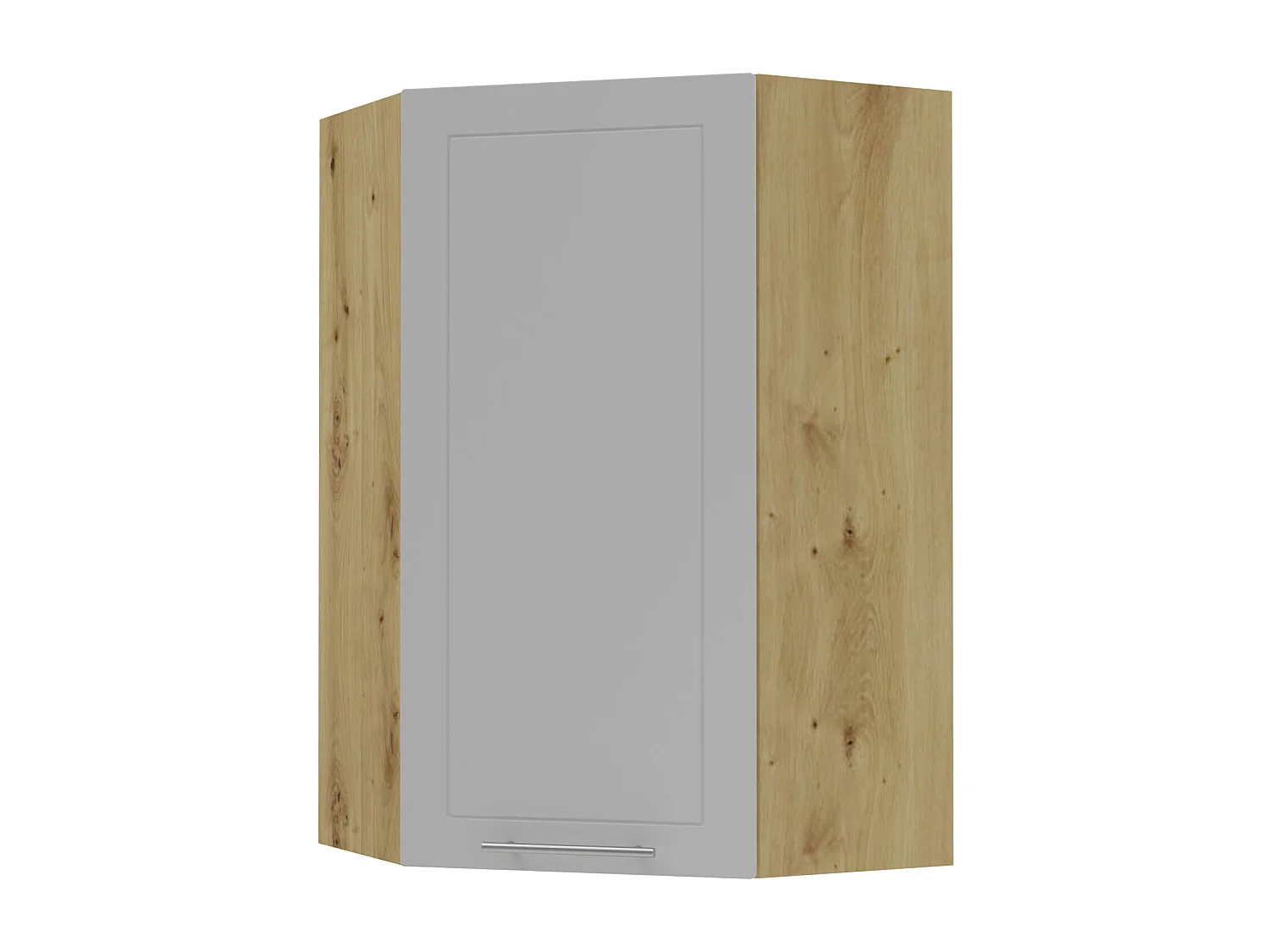 ECKHÄNGESCHRANK Bari W4/10/60 RAL 7040 fenstergrau (K5) / Eiche Artisan 60 / 60 / 96cm