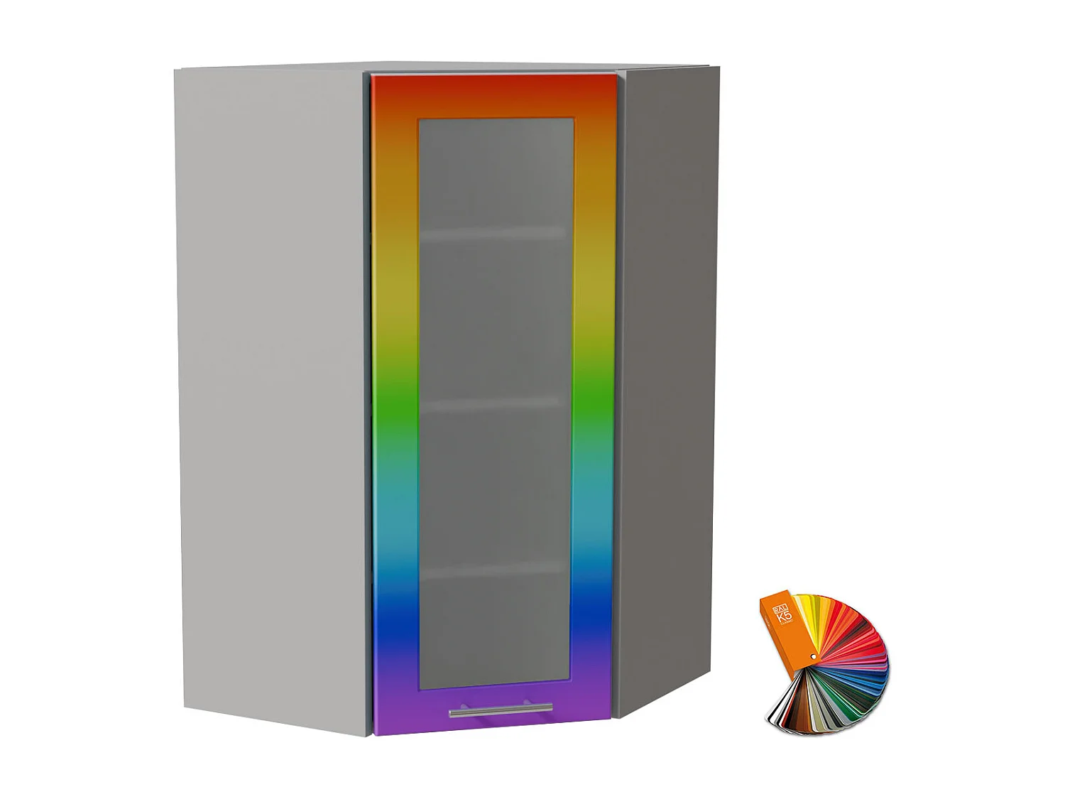 ECKHÄNGESCHRANK Bari W4S/10/60 RAL Wunschfarbe (K5) / Grau 60 / 60 / 96cm