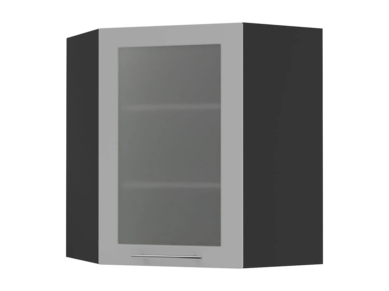 ECKHÄNGESCHRANK Bari W10S/60 RAL 7040 fenstergrau (K5) / Schwarz 60 / 60 / 72cm