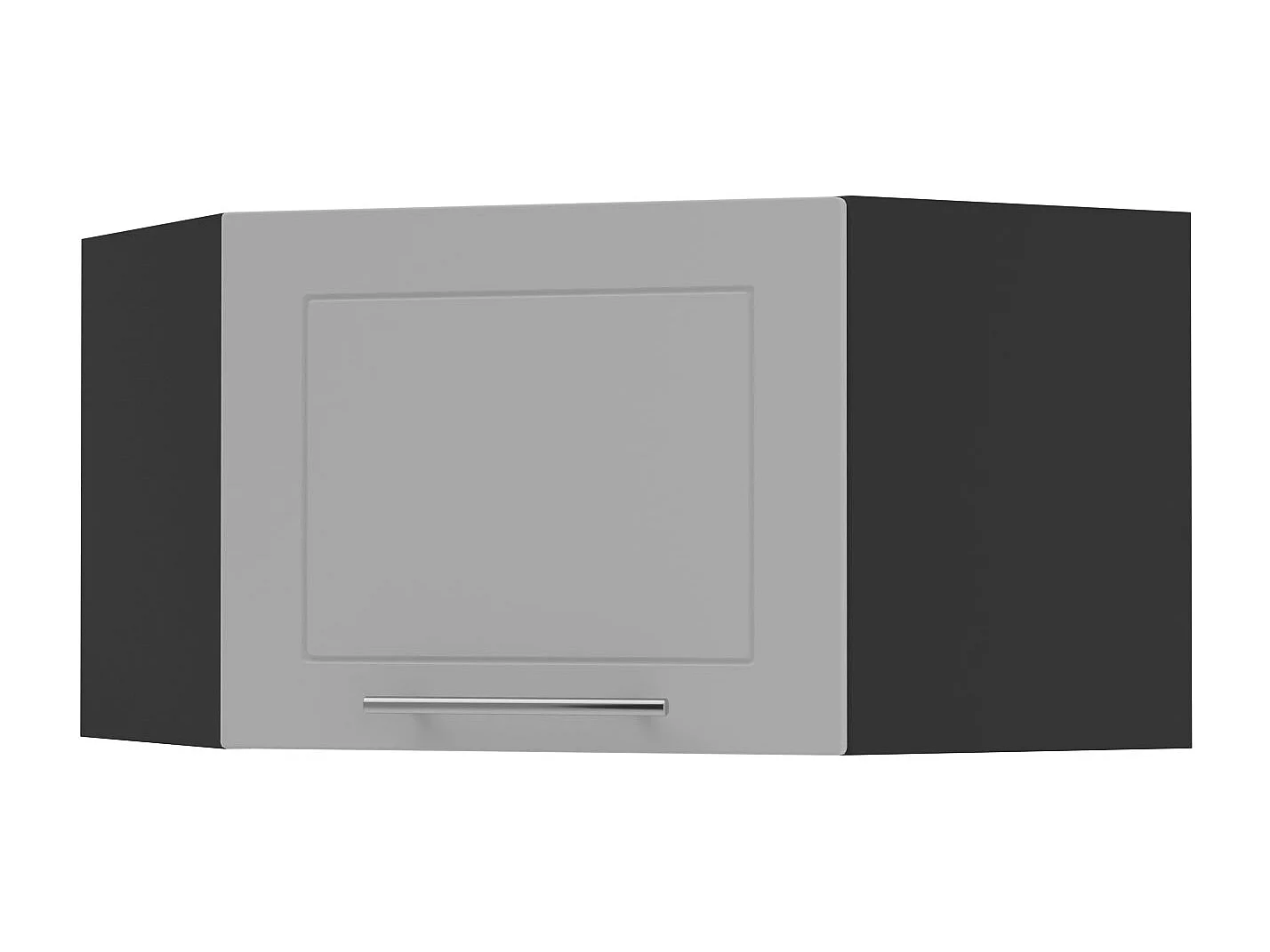 ECKHÄNGESCHRANK Bari W10/60/36 RAL 7040 fenstergrau (K5) / Schwarz 60 / 60 / 36cm