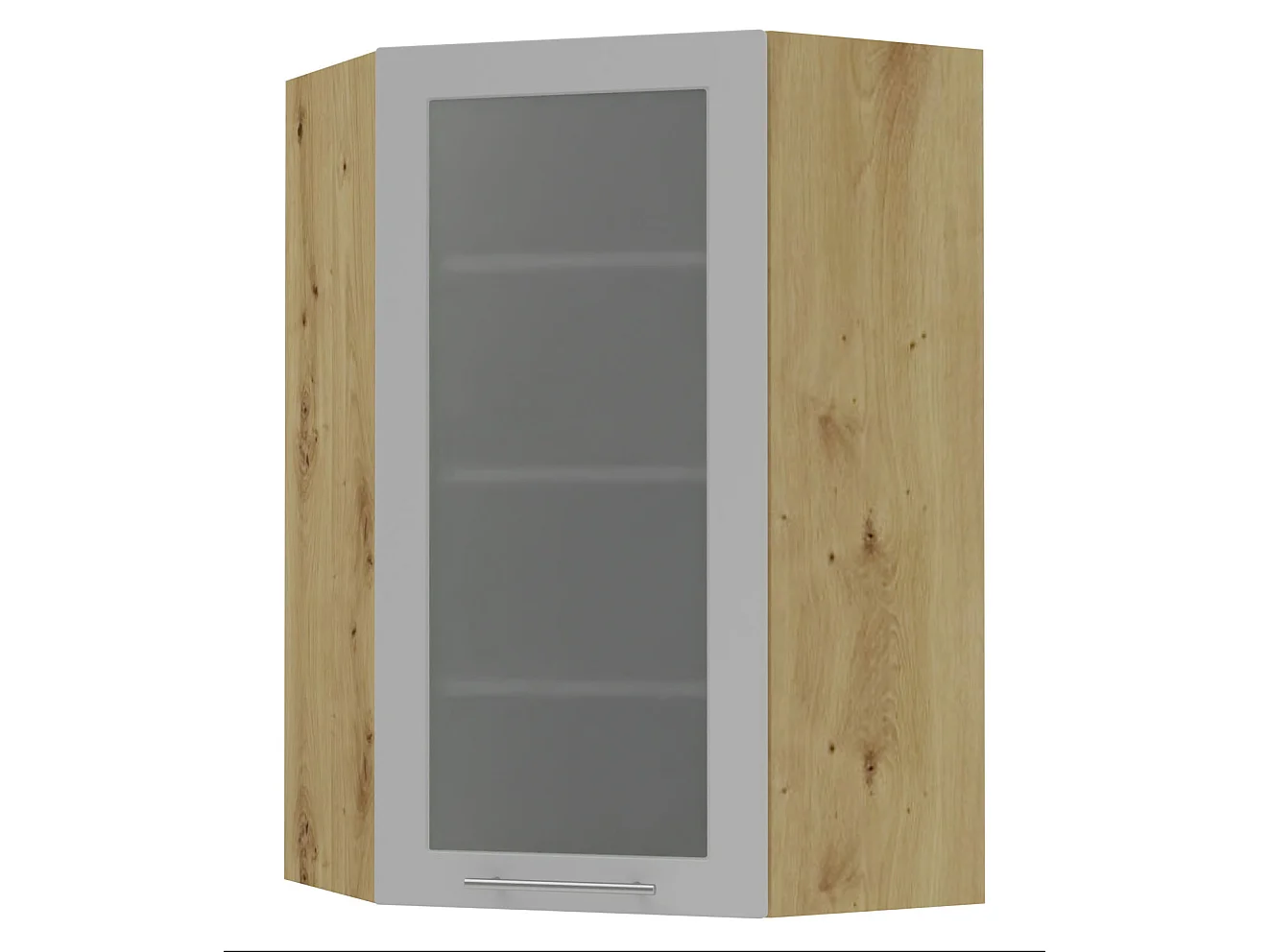ECKHÄNGESCHRANK Bari W4S/10/60 RAL 7040 fenstergrau (K5) / Eiche Artisan 60 / 60 / 96cm