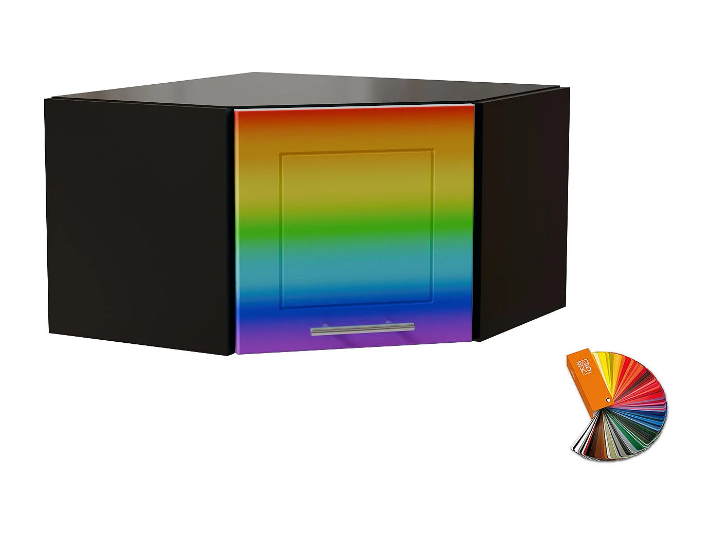 ECKHÄNGESCHRANK Bari W10/60/36 RAL Wunschfarbe (K5) / Schwarz 60 / 60 / 36cm