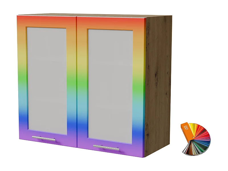 HÄNGESCHRANK Bari W3S/80 RAL Wunschfarbe (K5) / Eiche Artisan 80 / 32,5 / 72cm