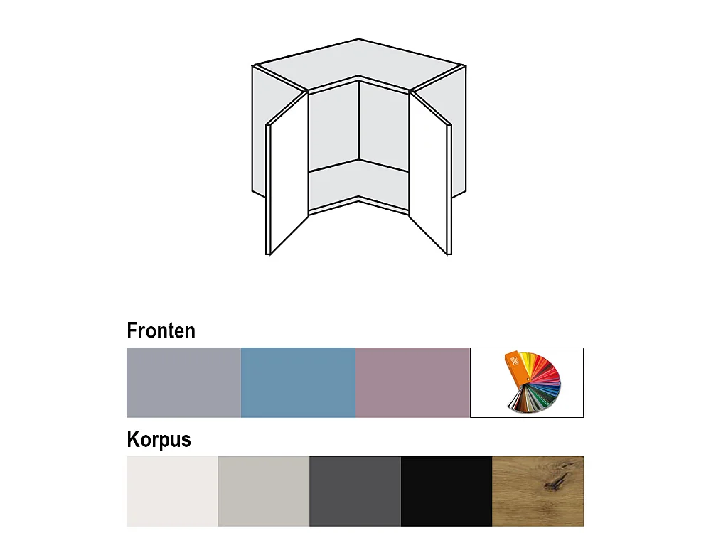 ECKHÄNGESCHRANK Bari W12/60/36 RAL 4009 pastellviolett (K5) / Weiß 60 / 60 / 36cm