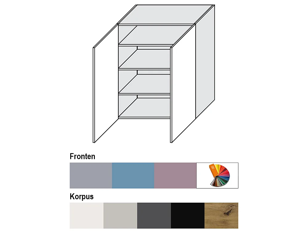 HÄNGESCHRANK Bari W4/80 RAL 4009 pastellviolett (K5) / Eiche Artisan 80 / 32,5 / 96cm