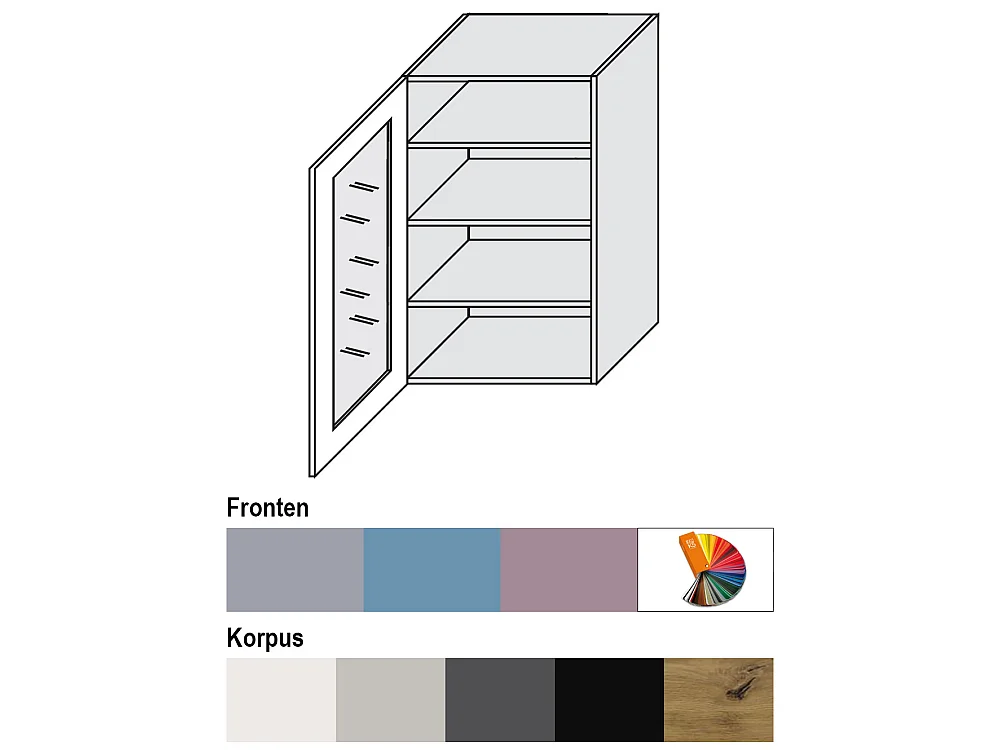 HÄNGESCHRANK Bari W4S/60 RAL 4009 pastellviolett (K5) / Schwarz 60 / 32,5 / 96cm