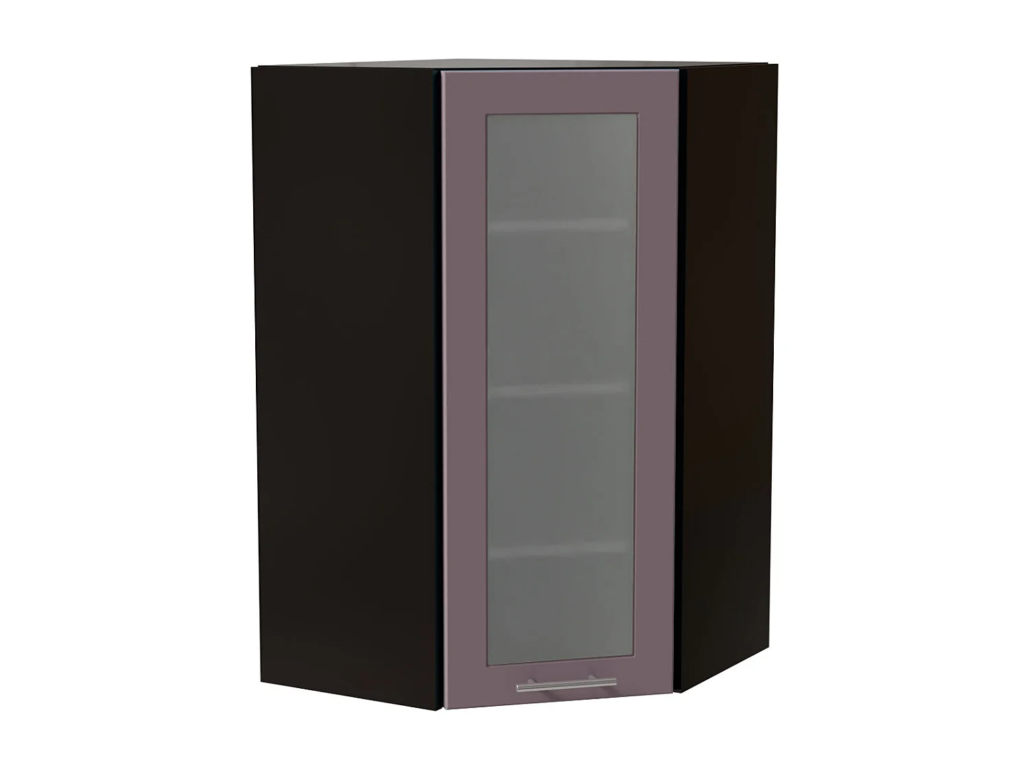 ECKHÄNGESCHRANK Bari W4S/10/60 RAL 4009 pastellviolett (K5) / Schwarz 60 / 60 / 96cm