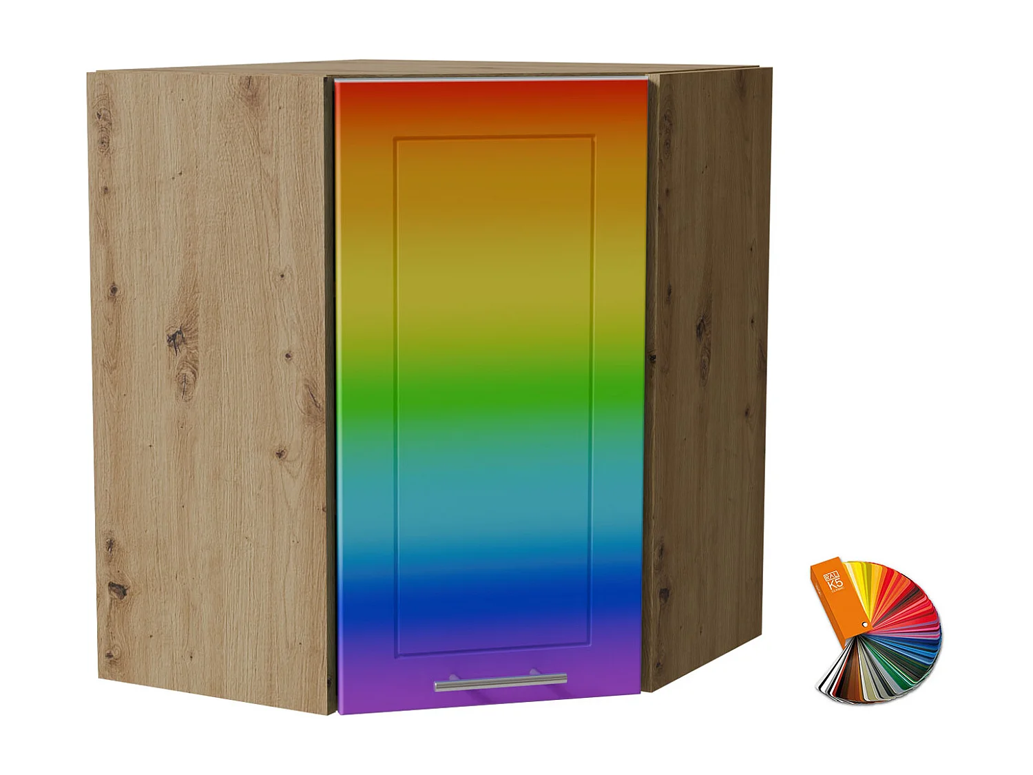 ECKHÄNGESCHRANK Bari W10/60 RAL Wunschfarbe (K5) / Eiche Artisan 60 / 60 / 72cm