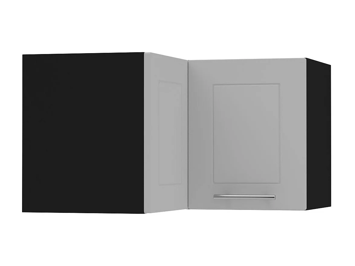 ECKHÄNGESCHRANK Bari W12/60/36 RAL 7040 fenstergrau (K5) / Schwarz 60 / 60 / 36cm