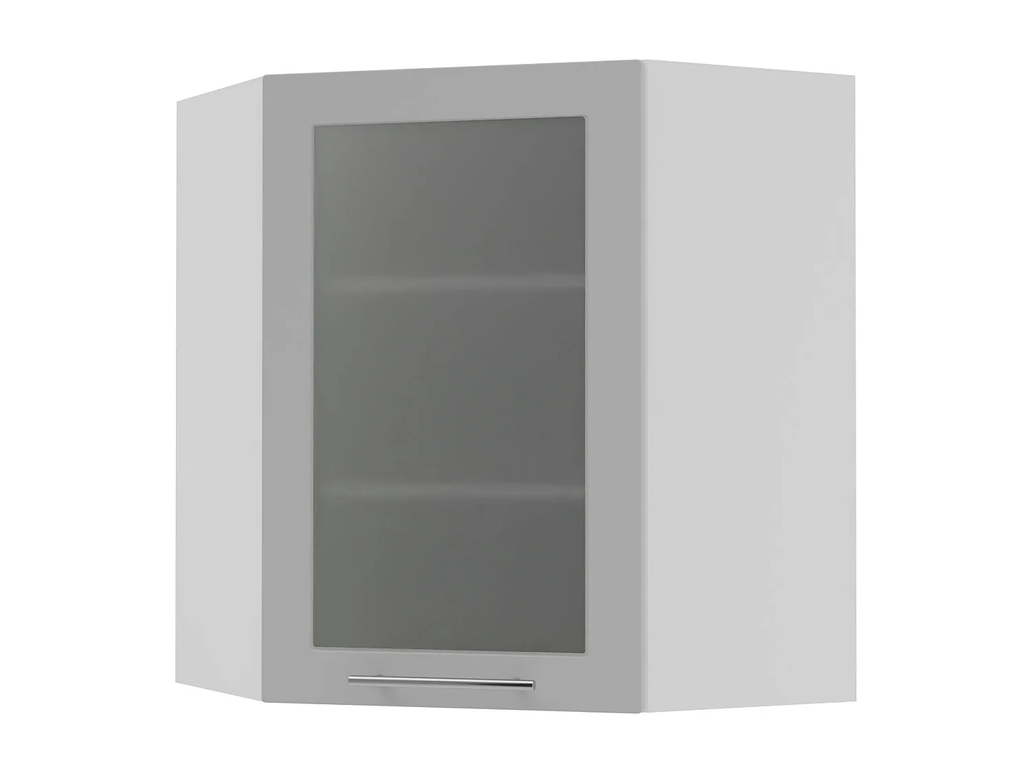 ECKHÄNGESCHRANK Bari W10S/60 RAL 7040 fenstergrau (K5) / Weiß 60 / 60 / 72cm