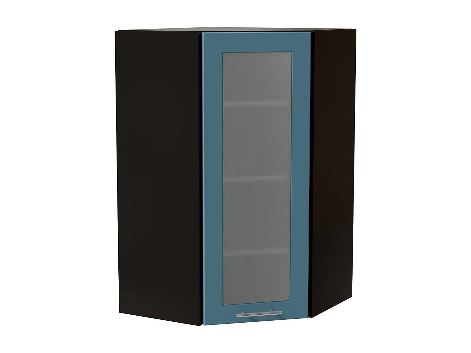 ECKHÄNGESCHRANK Bari W4S/10/60 RAL 5024 pastellblau (K5) / Schwarz 60 / 60 / 96cm