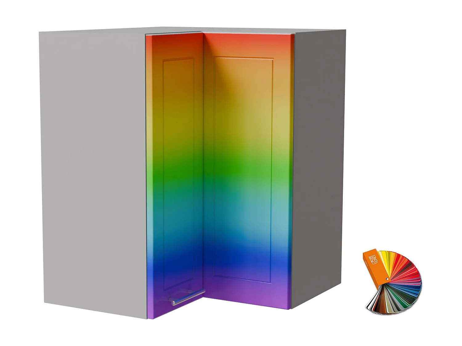 ECKHÄNGESCHRANK Bari W12/60 RAL Wunschfarbe (K5) / Grau 60 / 60 / 72cm