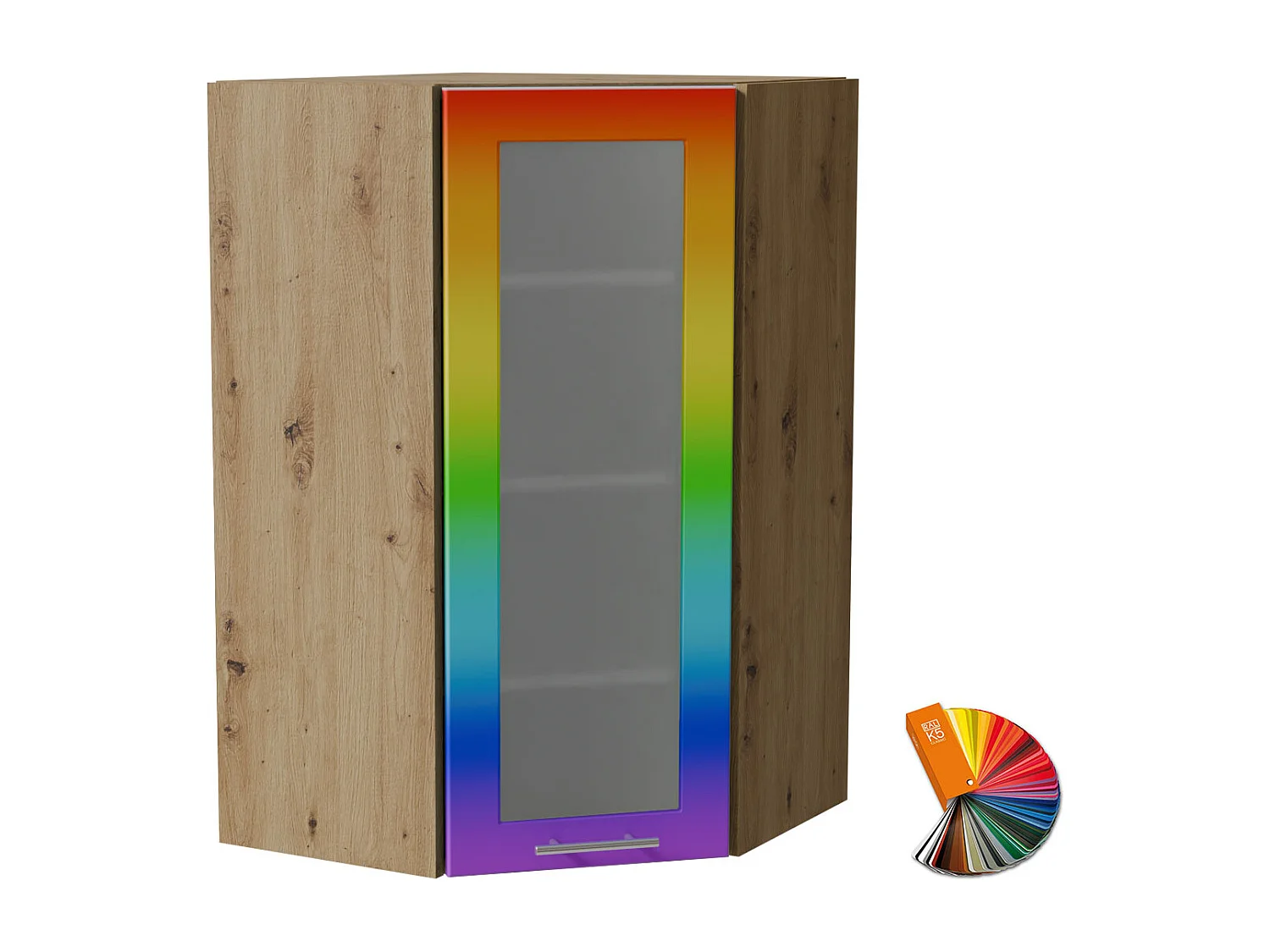 ECKHÄNGESCHRANK Bari W4S/10/60 RAL Wunschfarbe (K5) / Eiche Artisan 60 / 60 / 96cm