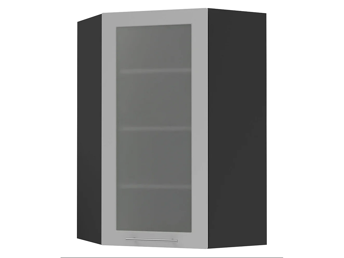 ECKHÄNGESCHRANK Bari W4S/10/60 RAL 7040 fenstergrau (K5) / Schwarz 60 / 60 / 96cm