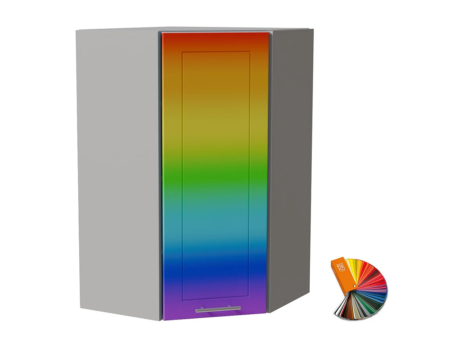 ECKHÄNGESCHRANK Bari W4/10/60 RAL Wunschfarbe (K5) / Grau 60 / 60 / 96cm